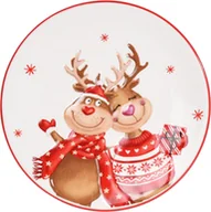 Talerze - Talerz ceramiczny owalny 24 cm z motywem reniferów - miniaturka - grafika 1