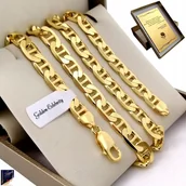 Łańcuszki - Łańcuszek Złoty Męski Splot Gucci 50Cm/7,5Mm Szeroki Gruby Pr. 925 + Grawer - miniaturka - grafika 1