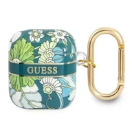 Akcesoria do słuchawek - Guess GUA2HHFLN AirPods cover zielony/green Flower Strap Collection - miniaturka - grafika 1