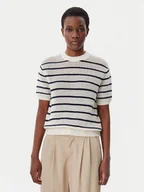 Swetry damskie - Tommy Hilfiger Sweter Pointelle WW0WW45950 Beżowy Regular Fit - miniaturka - grafika 1