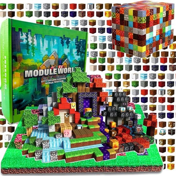 Klocki magnetyczne SZEŚCIANY BLOKI zestaw 300 Klocków + FIGURKI