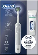 Szczoteczki elektryczne - Oral-B Vitality Pro Project X Clean Xmass Biały - miniaturka - grafika 1