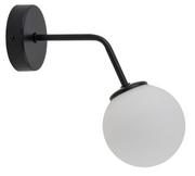Lampy ścienne - Sigma czarno-biała lampa ścienna z okrągłym kloszem ZIGZAG 33295 czarny kinkiet loft klosz szklana biała kula 33295 - miniaturka - grafika 1
