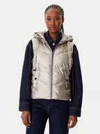 Kamizelki damskie - Morgan Bezrękawnik 252-GSOLIAM Beżowy Regular Fit - miniaturka - grafika 1