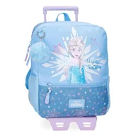 Plecaki szkolne i tornistry - Joumma Bags Disney Frozen Magic Ice plecak dziecięcy, niebieski, wykonany z poliestru, regulowane paski na ramię dla wygodnego przenoszenia, różne przegrody, z brelokiem z pomponem, niebieski, - miniaturka - grafika 1