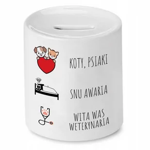 SKARBONKA DLA WETERYNARZA WITA WAS WETERYNARIA z Nadrukiem ze Zdjęciem - Skarbonki - miniaturka - grafika 1