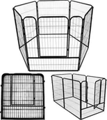 Sprzęt podróżny i transportery dla psów - Springos Kojec dla zwierząt wybieg klatka dla psa 184x94x100 cm czarna UNIWERSALNY - miniaturka - grafika 1