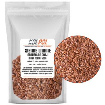 Siemię lniane brązowe niełuskane 1000 g