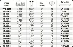 Łańcuch tnący YATO, 30 cm, 3/8", 44 - Akcesoria do urządzeń ogrodniczych - miniaturka - grafika 1