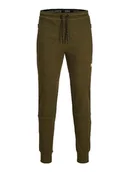 Spodnie sportowe męskie - Bestseller A/S Jpstwill Jjair Noos Bex spodnie dresowe męskie, Olive Night/Szczegóły: melanż, XXL - miniaturka - grafika 1