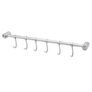 Stal nierdzewna kuchenna szyna wisząca z 6 hakami - szyna kuchenna wisząca szyna kuchenna bar ścienny - Pozostałe akcesoria kuchenne - miniaturka - grafika 1