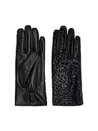 Rękawiczki - ONLY Women's ONLJANICE Leather Gloves Acc rękawiczki, Black/Detail:Leo Flock, ONE Size, Black/Szczegóły: leo Flock, Rozmiar Uniwersalny - miniaturka - grafika 1