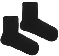 Skarpetki dla dzieci - Skarpetki dziecięce czarne gładkie z bawełny - miniaturka - grafika 1