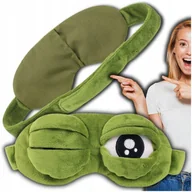 Akcesoria do bielizny - Opaska na oczy maska do spania zielona żaba Żabka urocza miękka na noc - miniaturka - grafika 1