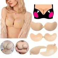 Biustonosze - Biustonosz Samonośny Stanik Push Up Bez Ramiączek D - miniaturka - grafika 1