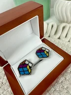 Spinki do mankietów i krawatów - SPINKI DO MANKIETÓW koszuli mankietu kostka Rubika - miniaturka - grafika 1