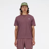 Koszulki męskie - Koszulka męska New Balance MT41253LRC  bordowa - miniaturka - grafika 1