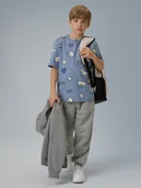 Spodnie i spodenki dla chłopców - 4F Spodnie dresowe joggery chłopięce - szare 164 (13-14 lat) - miniaturka - grafika 1