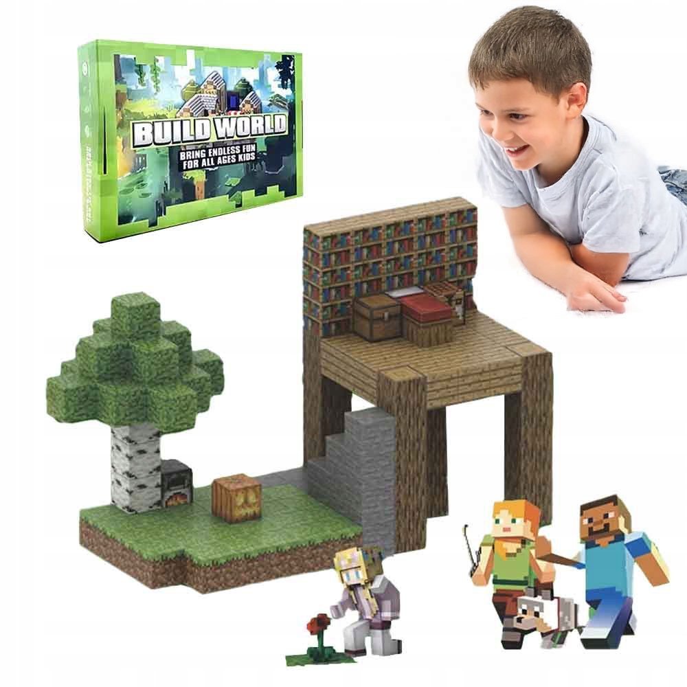 MAGNETYCZNY ZESTAW KLOCKÓW w stylu MINECRAFT 128 SZT -Dzień Dziecka !