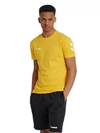 Koszulki męskie - Hummel Męski t-shirt Hmlgo bawełniany S/S - T-shirt dla mężczyzn Sportowy żółty L 203566 - miniaturka - grafika 1