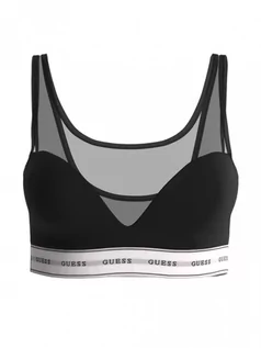 Bielizna sportowa damska - Damski biustonosz Guess Carrie Bralette - czarny - GUESS - grafika 1