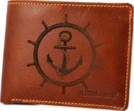 Portfele - Verona VERONA Tattoo skórzany portfel męski 096M z tatuażem kotwica 096M - miniaturka - grafika 1