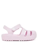 Buty dla dziewczynek - Crocs Sandały Classic Fisherman T 210626 Różowy - miniaturka - grafika 1