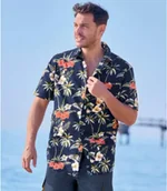 Koszule męskie - Hawajska koszula z popeliny Mężczyzna Atlas For Men - Kolor : Motywy - Rozmiar : L - miniaturka - grafika 1