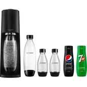 Saturatory - Saturator SODASTREAM Terra Czarny + 3 butelki + 2 syropy - miniaturka - grafika 1