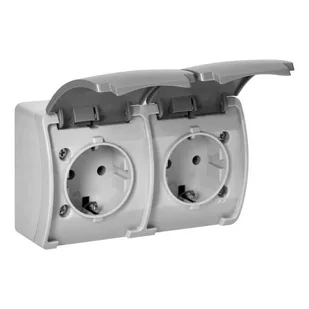 Gniazdo z klapką podwójne IP44 typu SCHUKO 2x2P+Z AQUATIC OR-OE-7106(GS)/GR ORNO - Gniazdka elektryczne - miniaturka - grafika 1