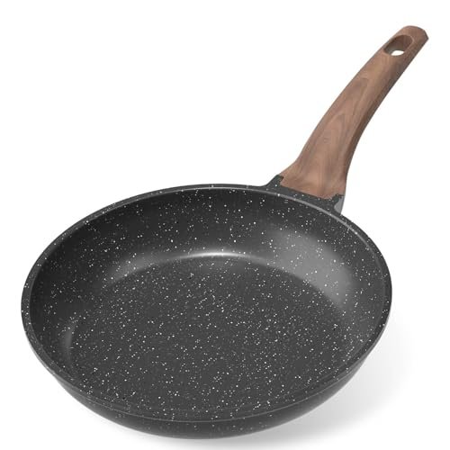 YASHE Zestaw patelni nieprzywierających, 3-częściowy z granitowymi patelniami 20/24/30 cm, nadaje się do płyt indukcyjnych, zdrowe i trwałe patelnie do omletów i na co dzień, do gotowania