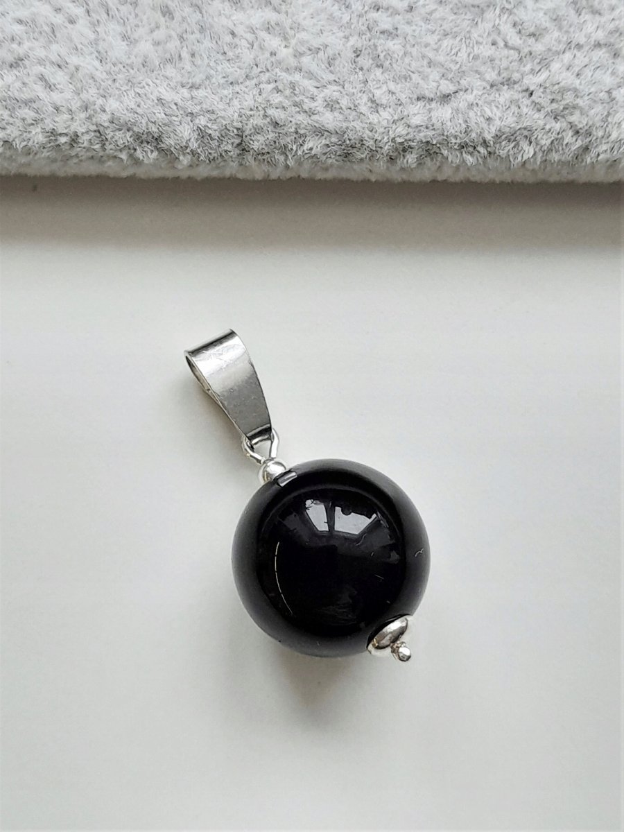 Onyks Kulka Srebro 925