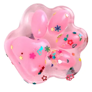 Gniotek Mochi Kocia Łapka Pow cekiny - Zabawki sensoryczne - miniaturka - grafika 1