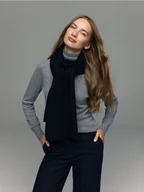 Apaszki i szaliki damskie - Reserved - Wełniany szalik z domieszką kaszmiru - czarny - miniaturka - grafika 1