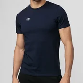Koszulki męskie - Koszulka Męska 4F T-shirt Z Logo Regular Granatowy NOSH4-TSM003B XXL Granatowy - miniaturka - grafika 1