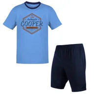 Piżamy damskie - PIŻAMA MĘSKA BAWEŁNIANA KRÓTKI RĘKAW KRÓTKIE SPODENKI LETNIA KRÓTKA Z NADRUKIEM POLSKI PRODUCENT WYGODNA L - miniaturka - grafika 1