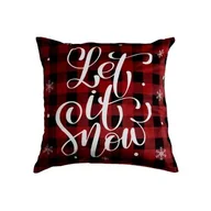 Poduszki dekoracyjne - Poduszka Let It Snow 45 x 45 cm wielokolorowy - miniaturka - grafika 1