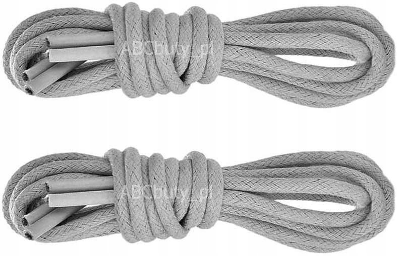 Sznurówki SZARE Sznurowadła 90 cm CIENKIE OKRĄGŁE 2,5 mm BAWEŁNIANE G9-55