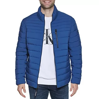 Kurtki męskie - Calvin Klein Męska kurtka puchowa pakowana, niebieski (Denim Blue), S - grafika 1
