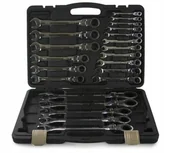 Klucze i nasadki - Klucze Płasko Oczkowe Z Grzechotką Łamane 6-32 Walizka - miniaturka - grafika 1