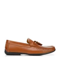 Półbuty męskie - Męskie mokasyny skórzane z chwostami - miniaturka - grafika 1