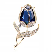 Broszki - Pinets, Broszka Kwiat, granatowa róża - miniaturka - grafika 1