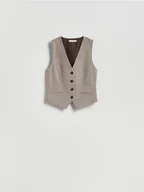 Marynarki i żakiety damskie - Reserved - Kamizelka w jodełkę - brązowy - miniaturka - grafika 1