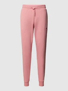 Spodnie typu track pants z wyhaftowanym logo - Spodnie sportowe damskie - miniaturka - grafika 1