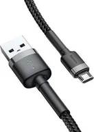 Kable USB - Kabel USB Baseus USB-A - microUSB 1 m Czarno-szary (CAMKLF-BG1) - miniaturka - grafika 1