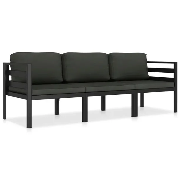 Aluminiowy zestaw wypoczynkowy do ogrodu antracytowy, modułowy 70 x 70 cm