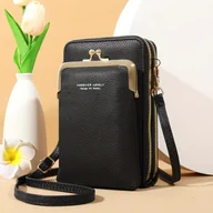 Torebki damskie - TEMU Czarna torba na ramię z diagonalnymi paskami, zapinana na zamek błyskawiczny - regulowany pasek, kieszenie z zamkiem błyskawicznym, wyściełana - miniaturka - grafika 1