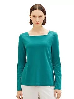 Koszulki i topy damskie - TOM TAILOR Damska koszulka z długim rękawem, 21178 - Ever Green, 3XL - grafika 1