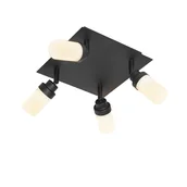 Lampy sufitowe - QAZQA Nowoczesna łazienkowa spot czarna 4-punktowa IP44 - Japie - miniaturka - grafika 1