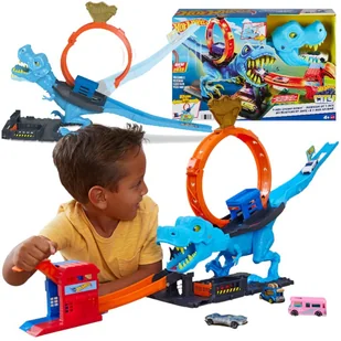 Hot Wheels City Zestaw Pętla T-Rex Zestaw Tematyczny - Samochody i pojazdy dla dzieci - miniaturka - grafika 1